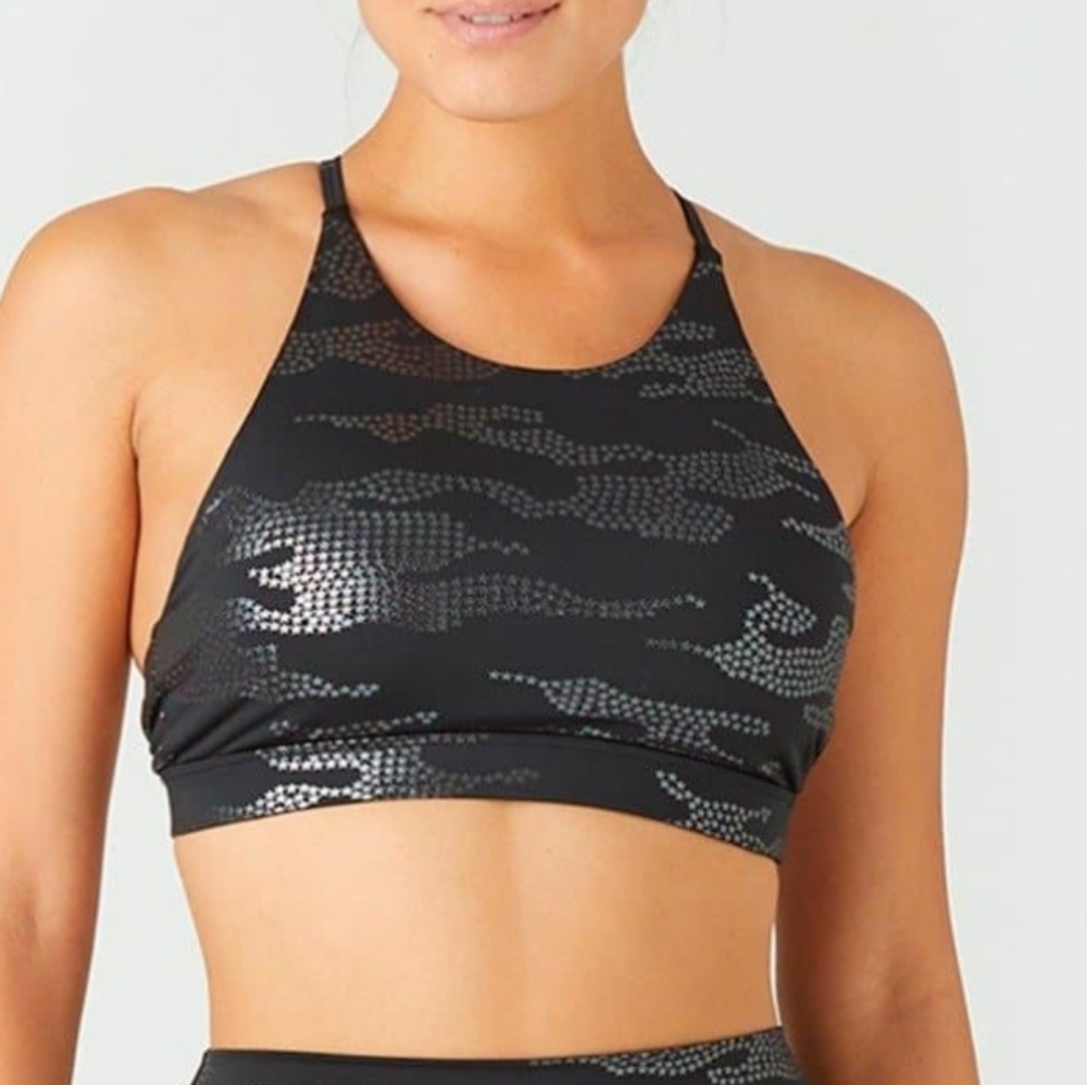 Glyder Shimmering‎ Black Sports Bra